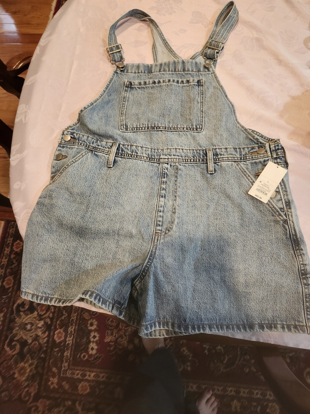 PARKE X TARGET LARGE Light Blue Denim Short Overalls - Women's Jeans - Picture 2 of 5